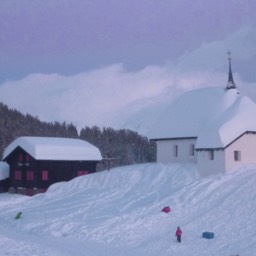 Blick auf die Kapelle Maria zum Schnee